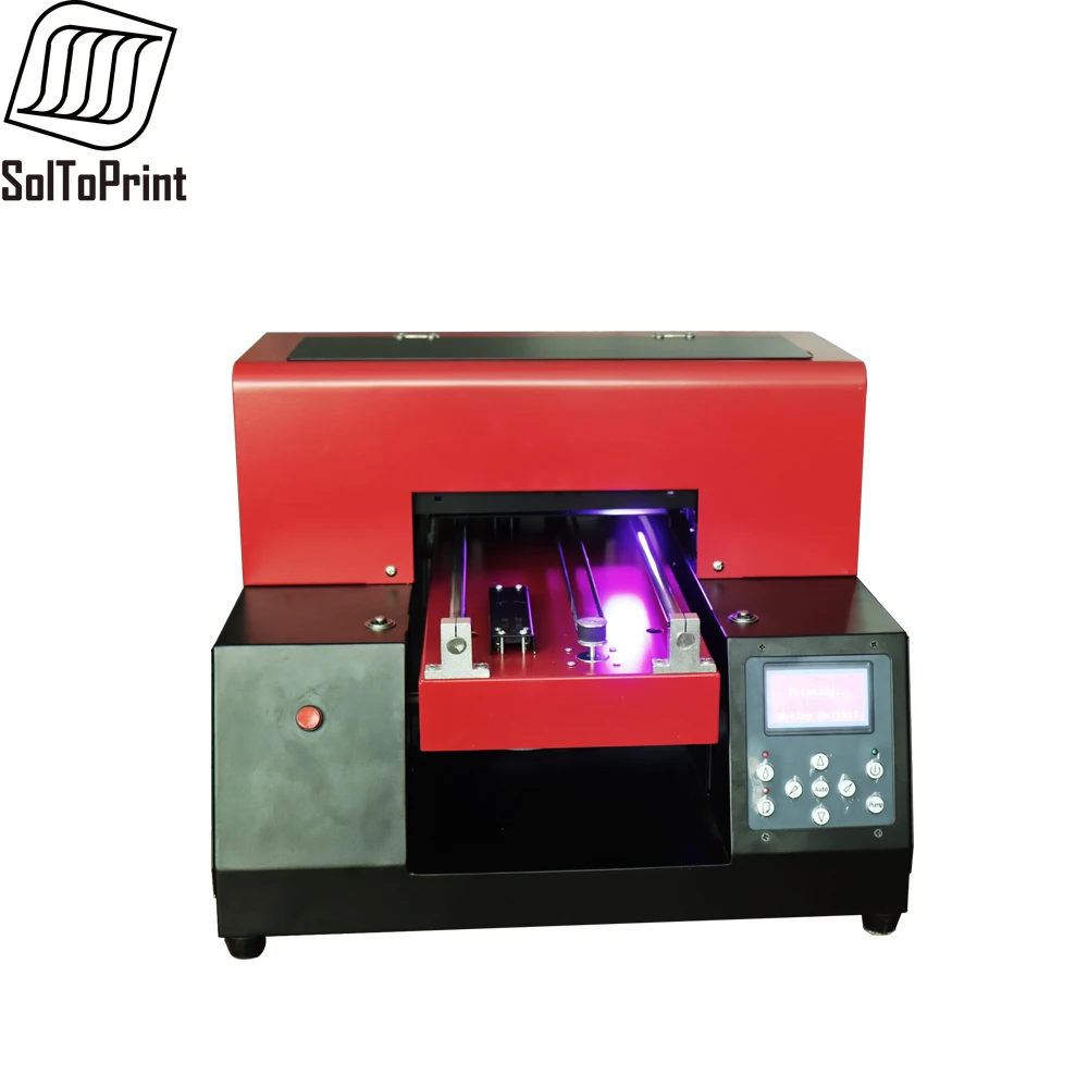 SolToPrint Automatic A4 UV Flatbed Printer Printing Machine for Pen, Golf Ball, PVC Card, Phone Case