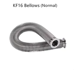 Aço inoxidável fole alto vácuo, KF16 Flange encaixe, conector de tubulação, tubulação, tipo normal, 100-1000mm, 304