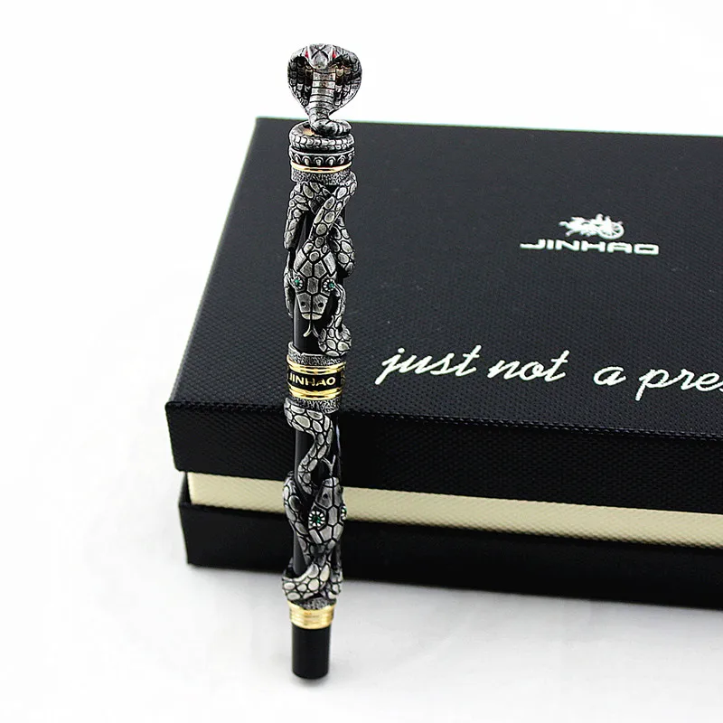 Jinhao Double Dragon / Snake Vintage Luxurious Fountain Pen / Pen Holder Full Metal Carving Embossing Heavy Gift Pen Collection