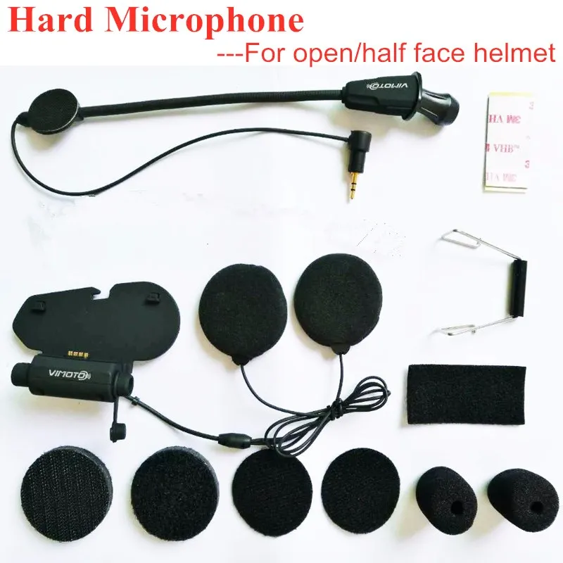 Original Vimoto V3 V6 Microphone Kit Accessories Helmets Bluetooth Headset Base Soft Earphone Earpiece Mic for Full Face Helmet