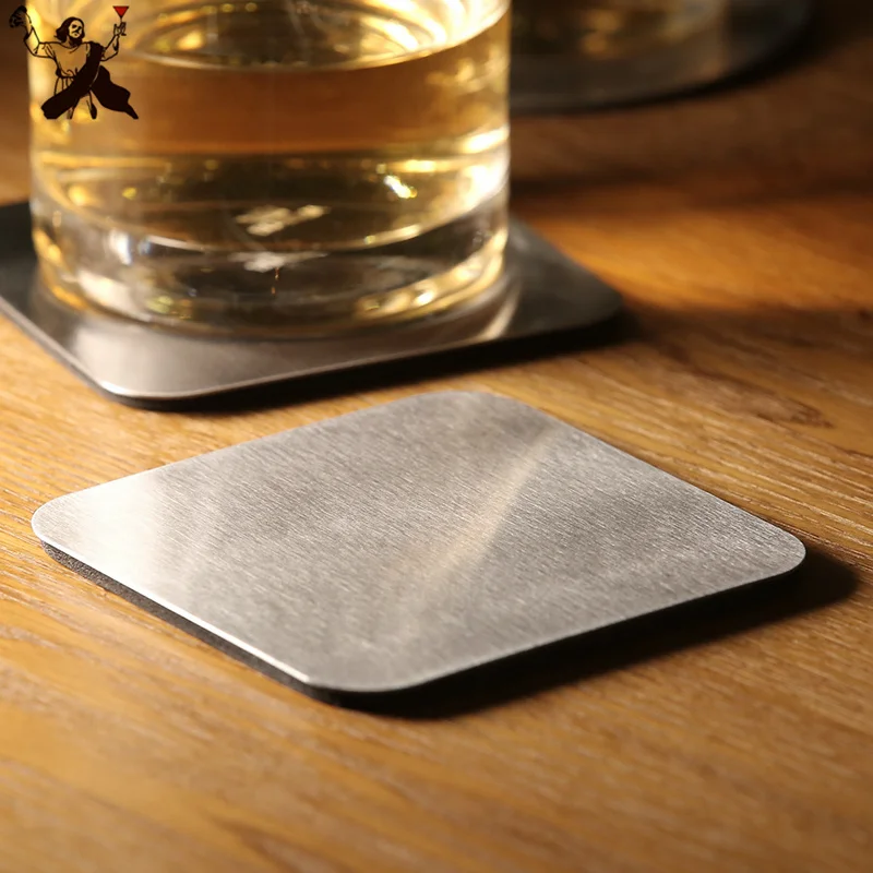 طاولة مستديرة ومربعة كأس حصيرة المطبخ حصيرة وسادة لشريط كوكتيل حصيرة من الفولاذ المقاوم للصدأ المطبخ كوستر تحديد الموقع أدوات البار