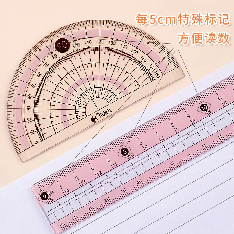 4 Pcs/set Protractor Drawing Triangle Compasses Set Math Ruler for Students School Supplies