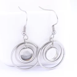 10pcs stainless steel 15mm 20mm earring hoop circles fit 8mm cabochon base setting blanks diy earrings hooks findings