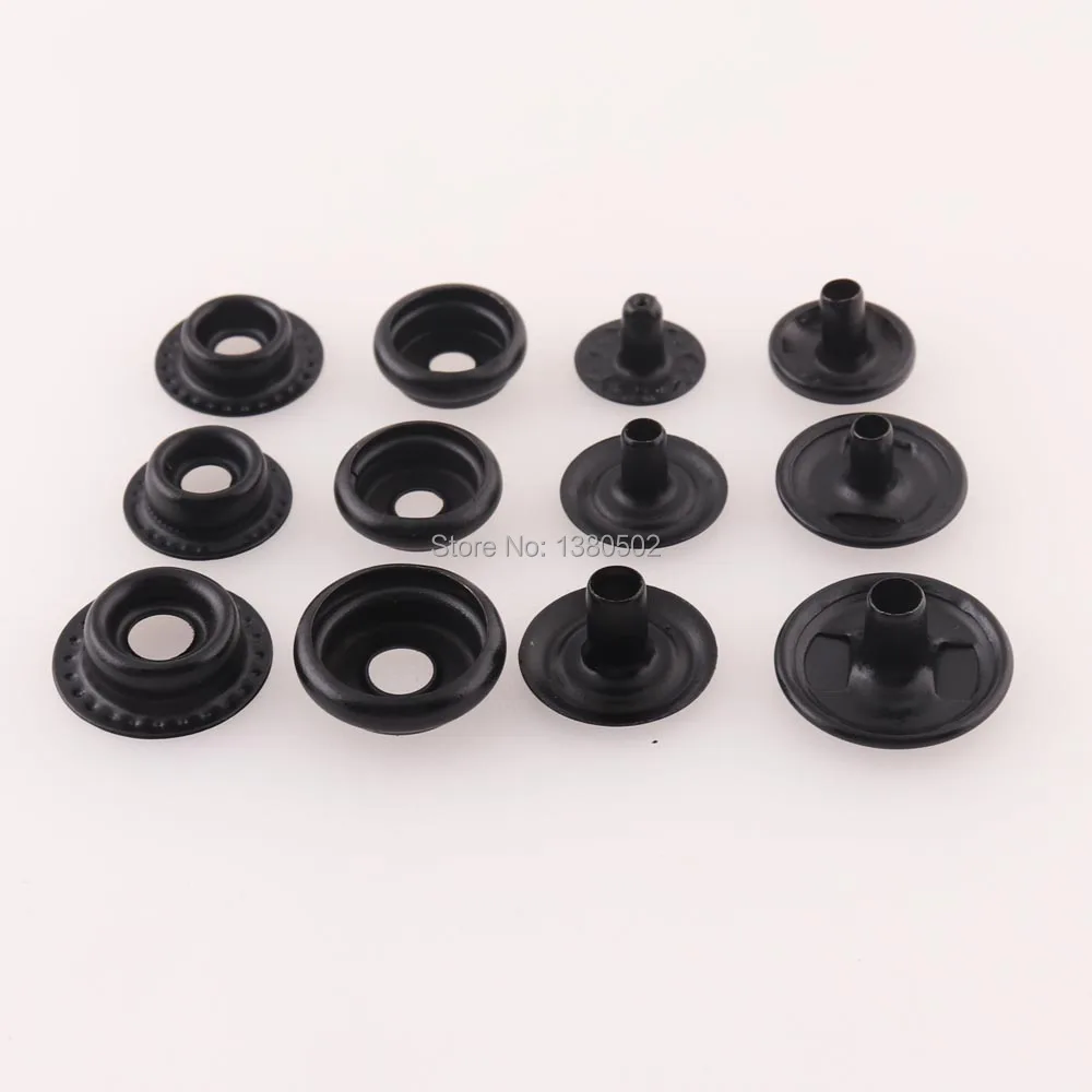 50Sets Metal Black Color 10/12/15mm Snap Button Stud Fasteners Press Sewing Leather Craft Bag Clothes accessories