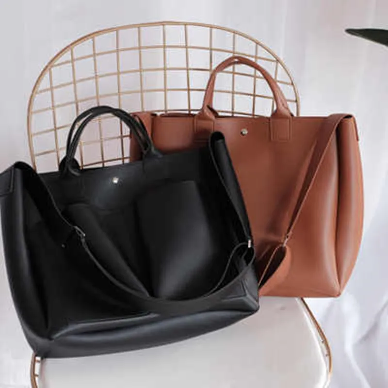 Sac à main en cuir Pu pour ordinateur portable, sacs à main simples de marques célèbres, sac à bandoulière décontracté pour femmes, grand