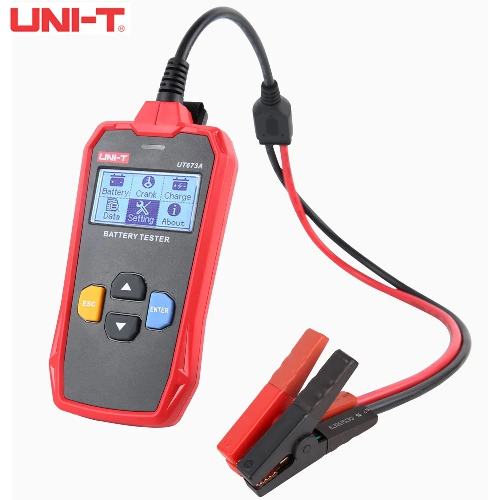 UNI-T UT673A UT675A Car Battery Tester Charger Analyzer 12V 24V Voltage Battery Test Car Battery Tester Charging Scanner Tool