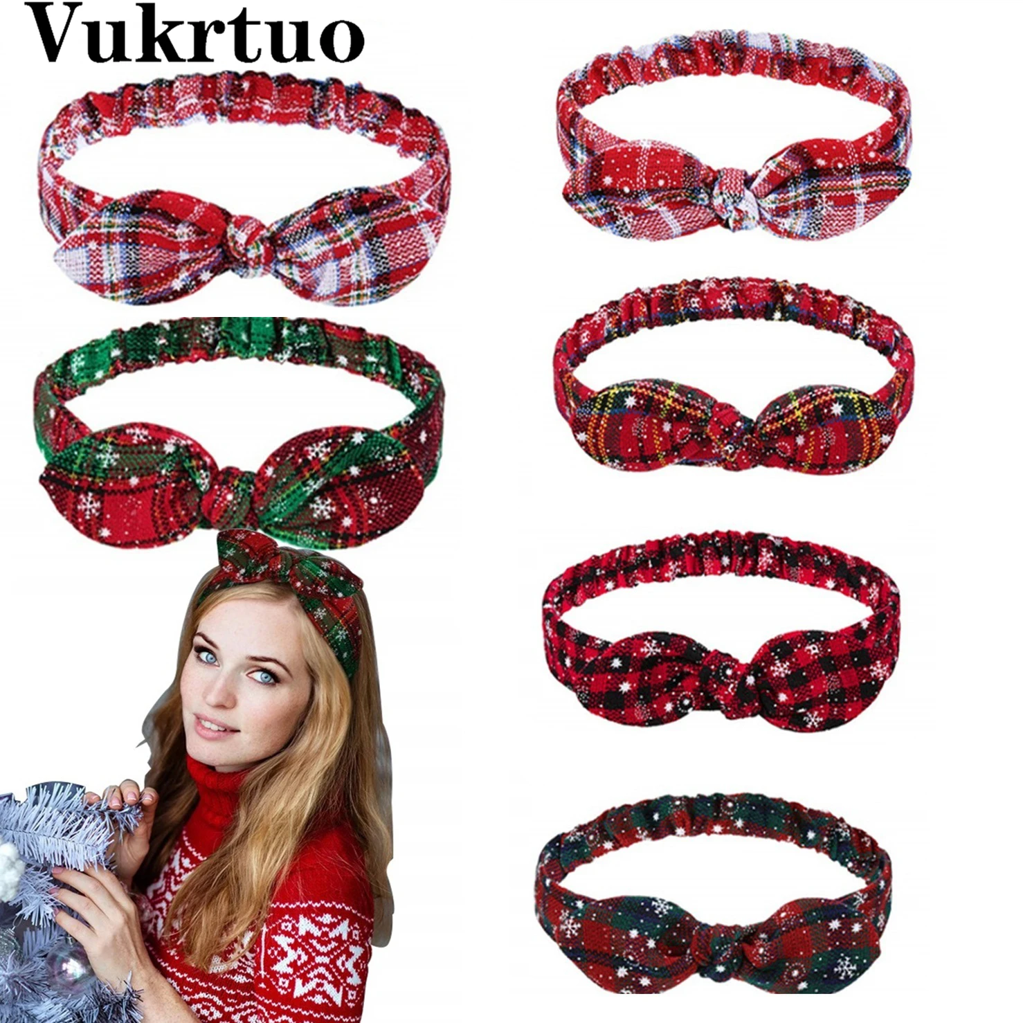 

Vukrtuo Christmas Decorations 2021 navidad Snowflake Hair Bands Girls Hair Accessories christmas gift bags 2021 New Year Gift