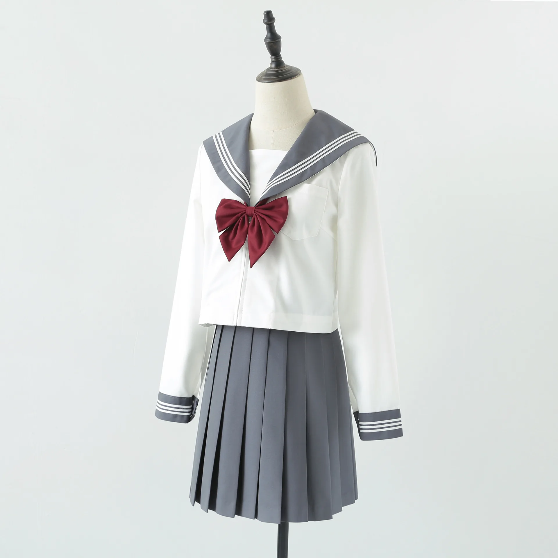 Gray Schoolgirl Uniform Japanese Class Navy Sailor School Uniforms 2021 Students Clothes For Girls Anime COS Sailor Navy Suit