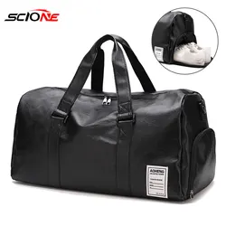 Saco de ginásio de couro do plutônio sacos de esportes de fitness seco molhado bolsas para mulheres dos homens treinamento ombro viajar saco de ginásio esporte xa18a