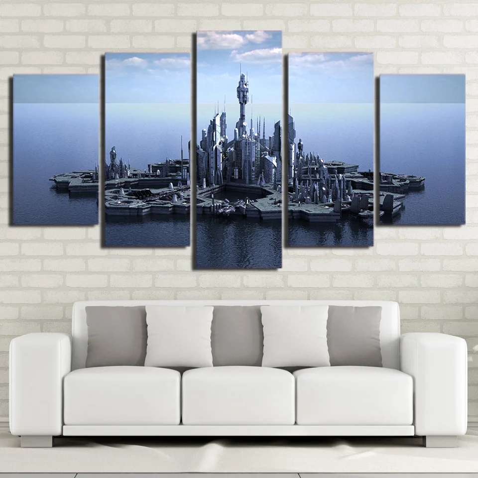 HD Printed 5 Piece Canvas Art Stargate Atlantis Canvas Prints Wall Pictures for Living Room Modern Living Home Room Decor