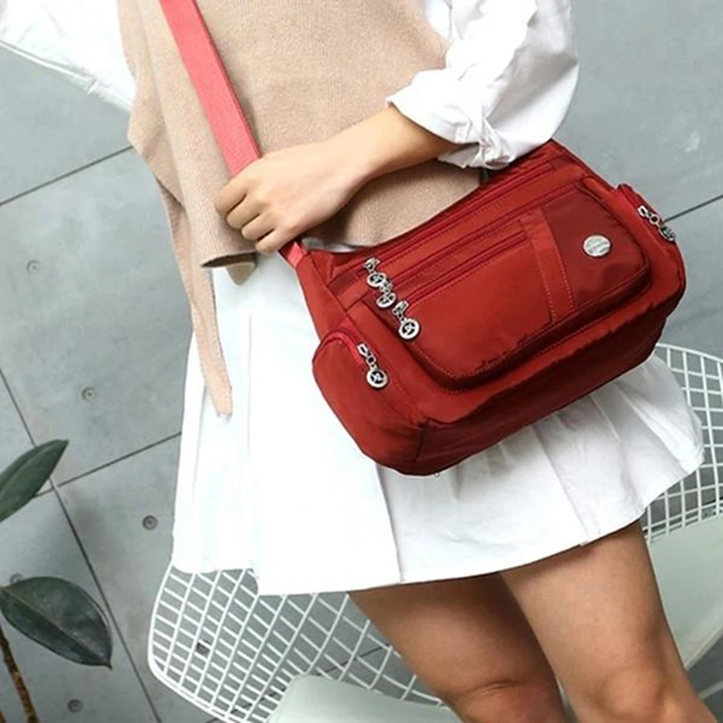 Casual Frauen Schulter Umhängetasche Oxford Wasserdichte Zipper Handtaschen Paket Weibliche Große Kapazität Reise Umhängetasche – Detail 12