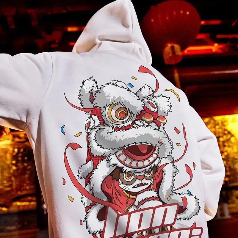 

2021 Autumn Wintry Weather New Hoodie Guys Fashion Casual Loose Hip Hop Streetwear Men's Sweatshirt Anime