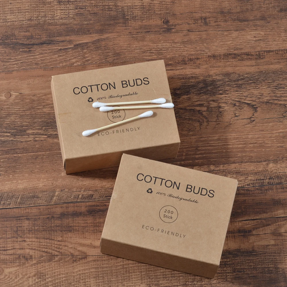 1000Pcs Bamboo Cotton Buds Double Head Adults Makeup Cotton Swab Microbrush Wood Sticks Nose Ears Cleaning Health Care Tools