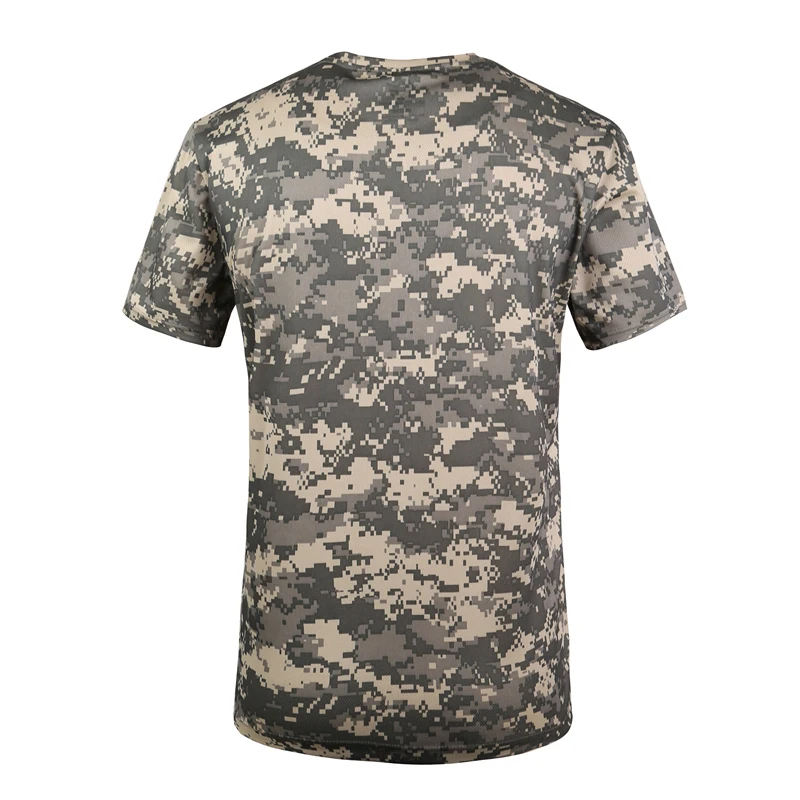 Men's Camouflage Tactical Combat Shirt, Quick Drying, Short Sleeve Tee Tops, Military, Fitness, Frog, Summer