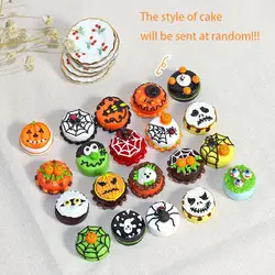 Miniature Dollhouse Food 1:12 Halloween or Christmas Fruit Chocolate Cake + Saucer for Blyth  BJD Doll Accessories