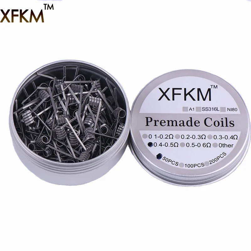 XFKM 50/100 pcs twisted  Fused Hive clapton coils premade wrap Alien Mix twisted Quad Tiger Heating Resistance rda coil