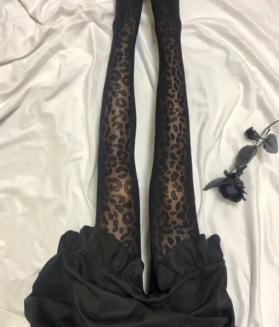 Collants en nylon imprimé léopard pour femmes, style vintage sexy, collants sauvages Lolita, collants fins Hottie, noir, bonneterie de mode, indépendant, été