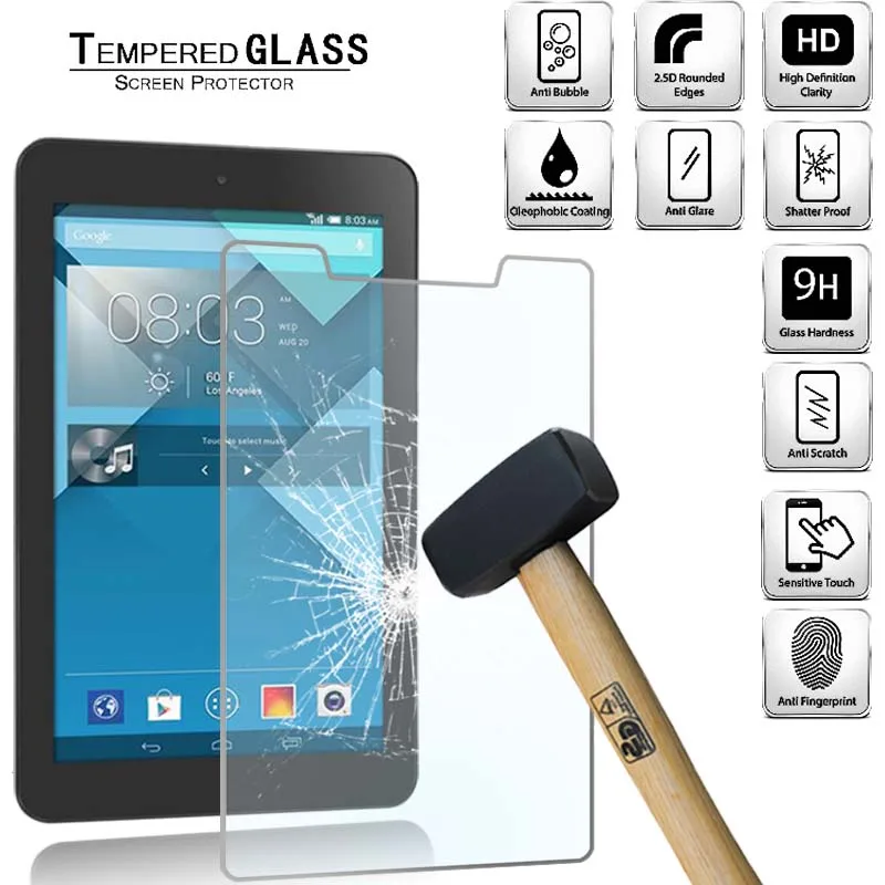 Tablet Tempered Glass Screen Protector Cover for Alcatel OneTouch POP 7 Full Coverage Anti-Scratch Explosion-Proof Screen