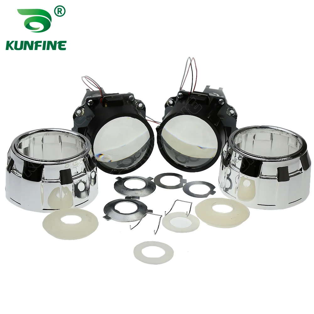 One Pair LHD/RHD 2.5 inch Bi-Xenon HID Projector Lens Shrouds car high/low beam for car headlight halogen or xenon bulb