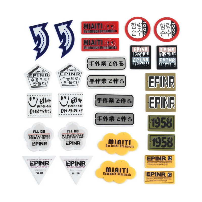 

50PC Japanese and Korean Style Handmade Alphanumeric Korean Alphabet Hand Made Earrings Connectors DIY Pendant Components Charms