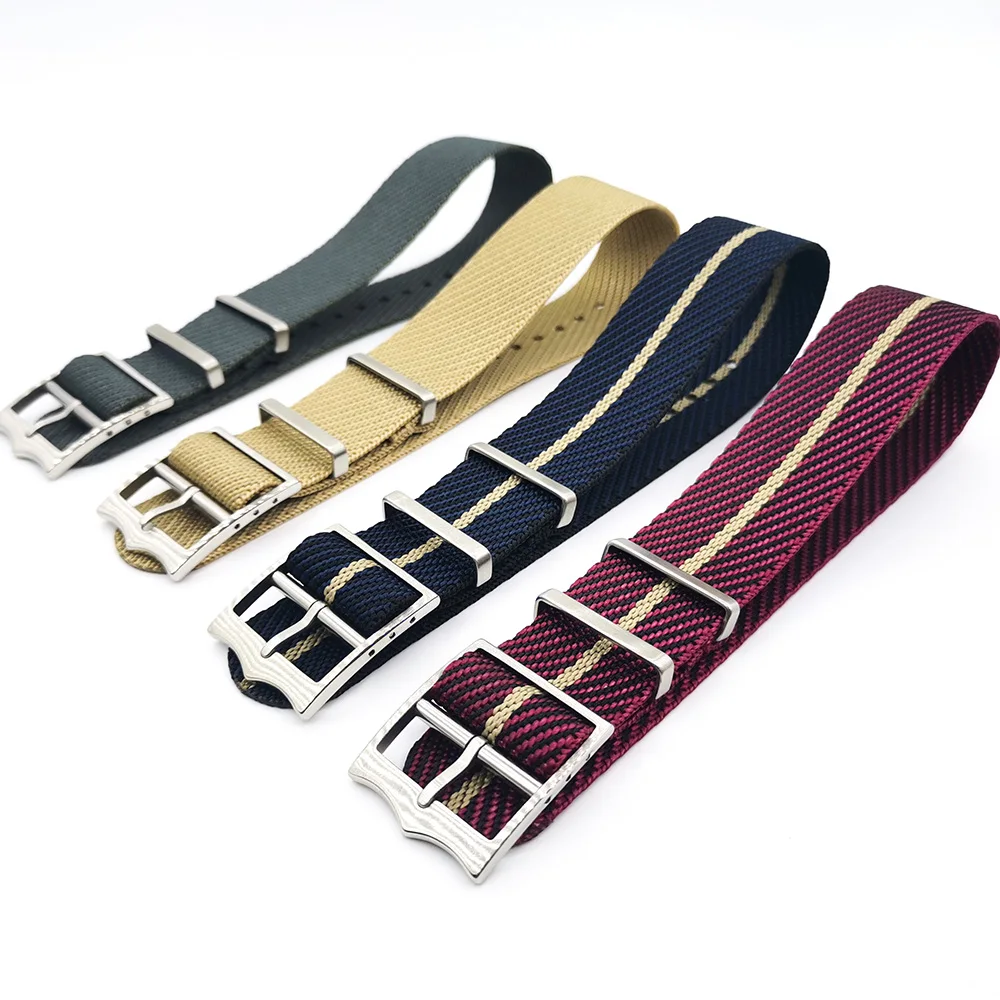 20mm 22mm Nylon Watch Strap French Troops Parachute Bag  Single Pass Watch Bands for Tudor Strap Bracelet