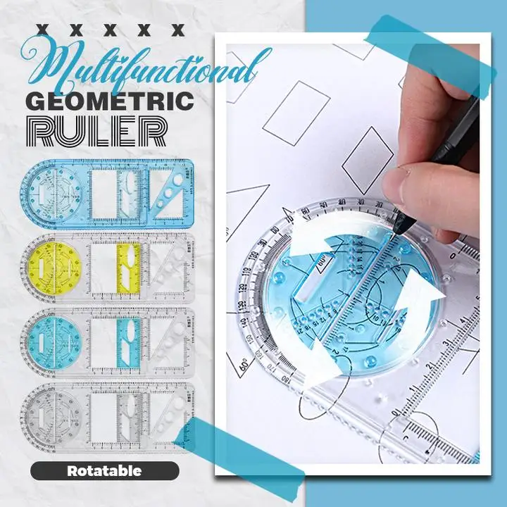 多機能製図定規O2幾何学測定ドラフティングティーチャー学生のためのDIY描画定規ドロップシップ