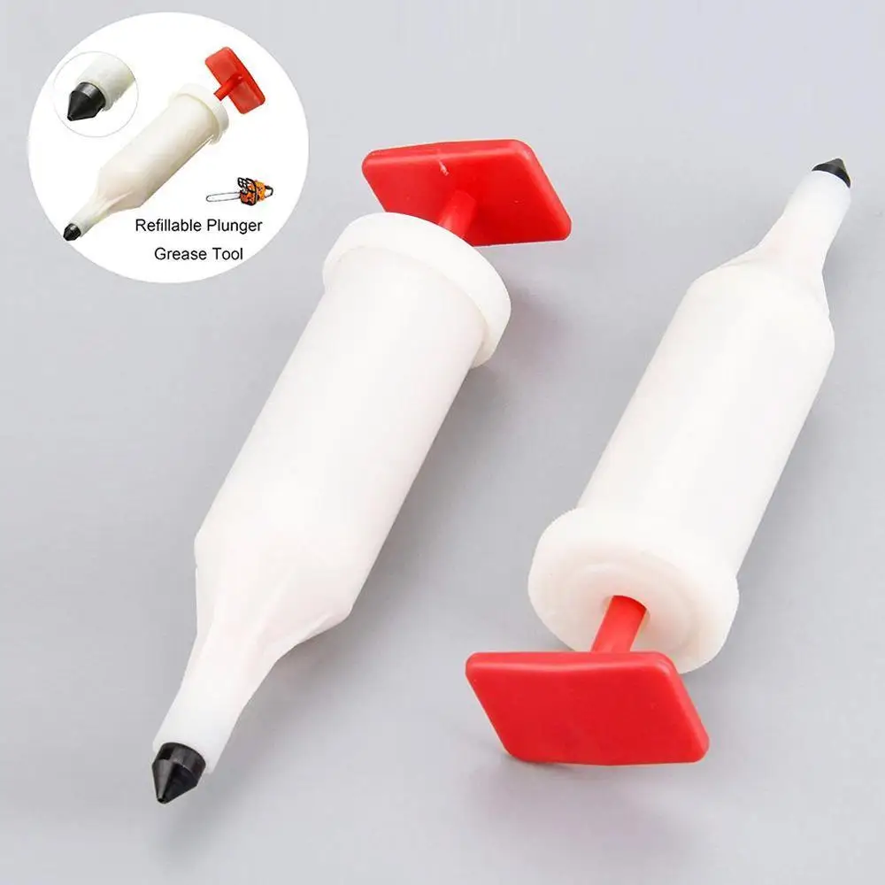 Extends Bar & Chain Life Refillable Power Tool Accessories oz Refillable Gun 21ml Grease 3/4 Chainsaw Type Type Plunger N2A9