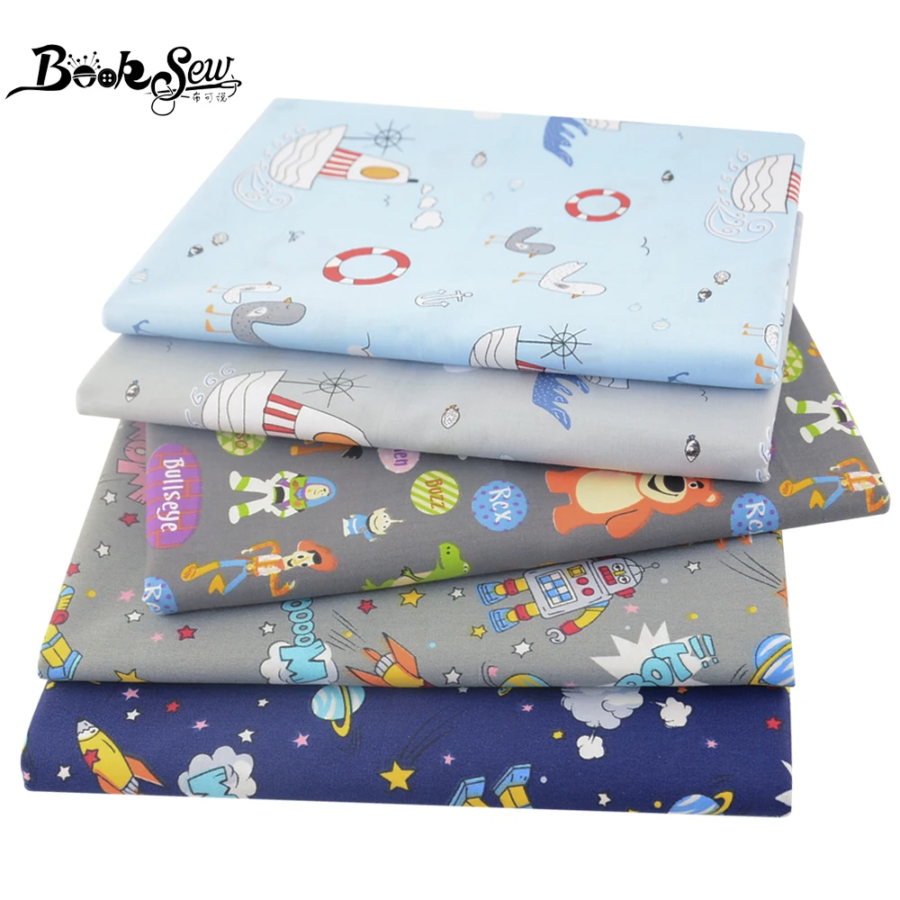 

Booksew Cute Cartoon Printed 100% Cotton Twill Fabric for Home Textile Apparel Sewing Cloth Quilting Needlework Handicrafts