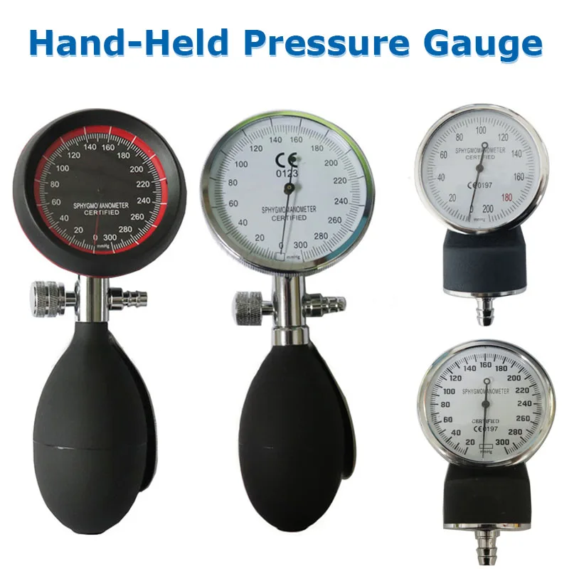 300mmhg Hand-Held Pressure Display Gauge With PVC ball For Aneroid Sphygmomanometer Nibp Cuff Blood Pressure Accessories