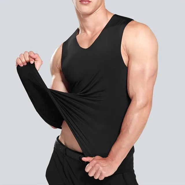 No Trace Men Vest Tank Tops Underwear For Mens Undershirt Transparent Shirts Male Bodyshaper Fitness V-Neck Thin Sleeveless 4XL