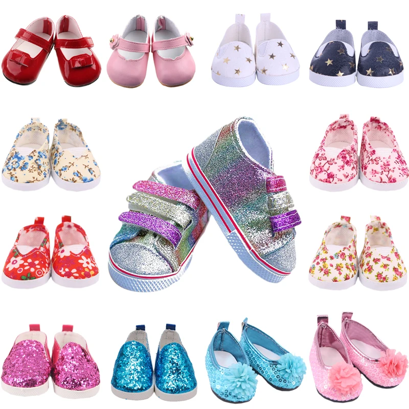 7.5 cm Doll Shoes For 16-18 Inch Girl/Boy Doll & 43 cm Bebe Reborn Doll Toys & Our Generation Doll Clothes Accessories