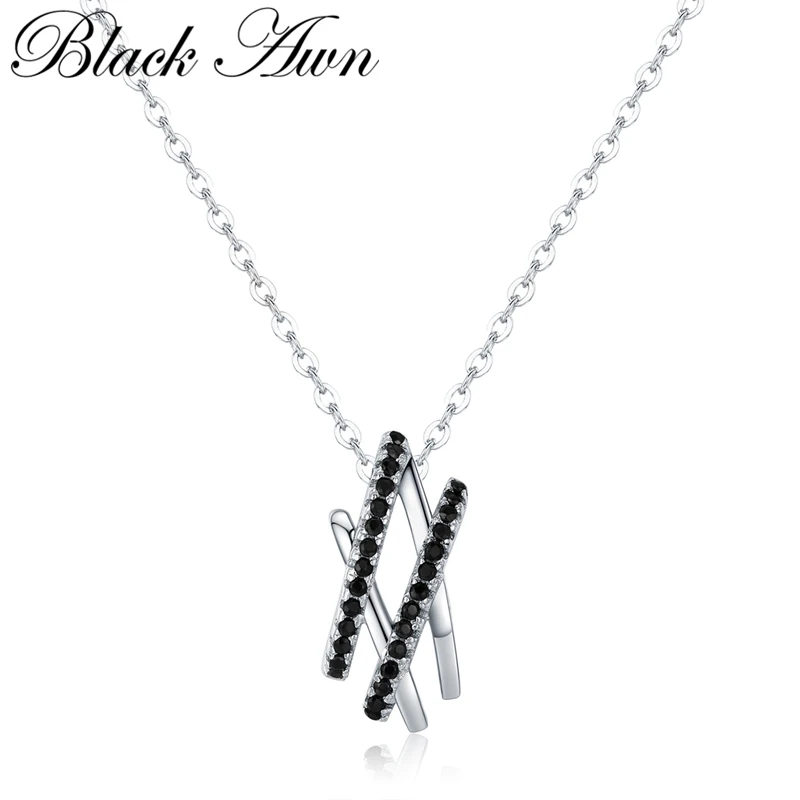 

[BLACK AWN] Femme Silver Color Necklaces Pendants Women Jewelry Necklace Bijoux P198