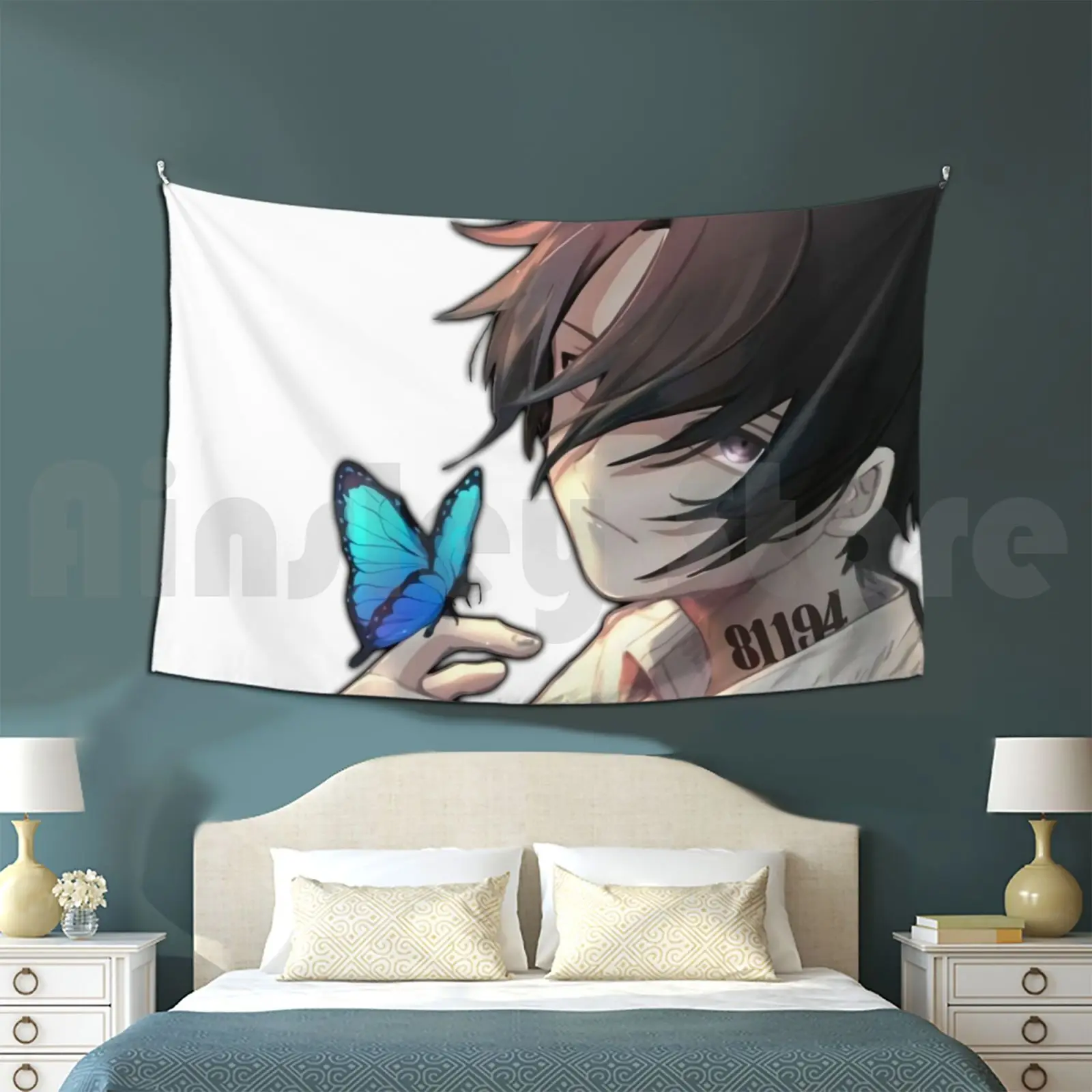 The Promised Neverland : Ray Fanart Tapestry Background Wall Hanging The Promised Neverland Manga Anime Yakusoku No