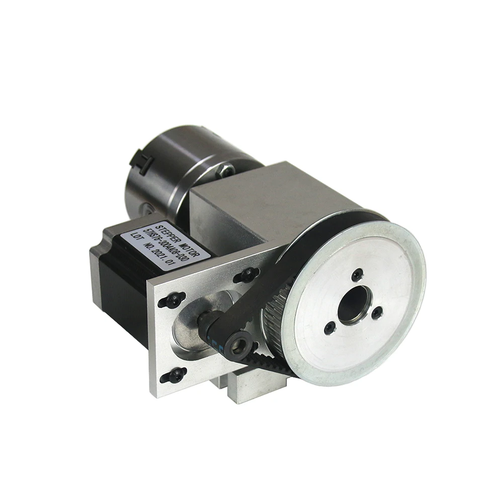 Center Height 65MM 4 Axis Tailstock 4th A Axis Rotary Axis 3/4-jaw 80mm 100mm Chuck CNC Indexing Head NEMA 23 57 Stepper Motor