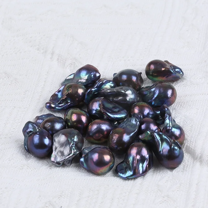 

Wholesale 15-20mm Black Color Freshwater Baroque Loose Pearl Beads Jewelry Cultured Pearls Price