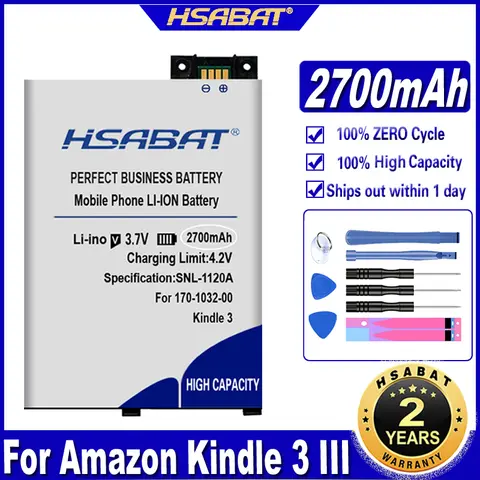 2700mAh 170-1032-00 Battery for Amazon Kindle 3 III Keyboard eReader D00901 Graphite 170-1032-01 GP-S10-346392-0100 S11GTSF01A
