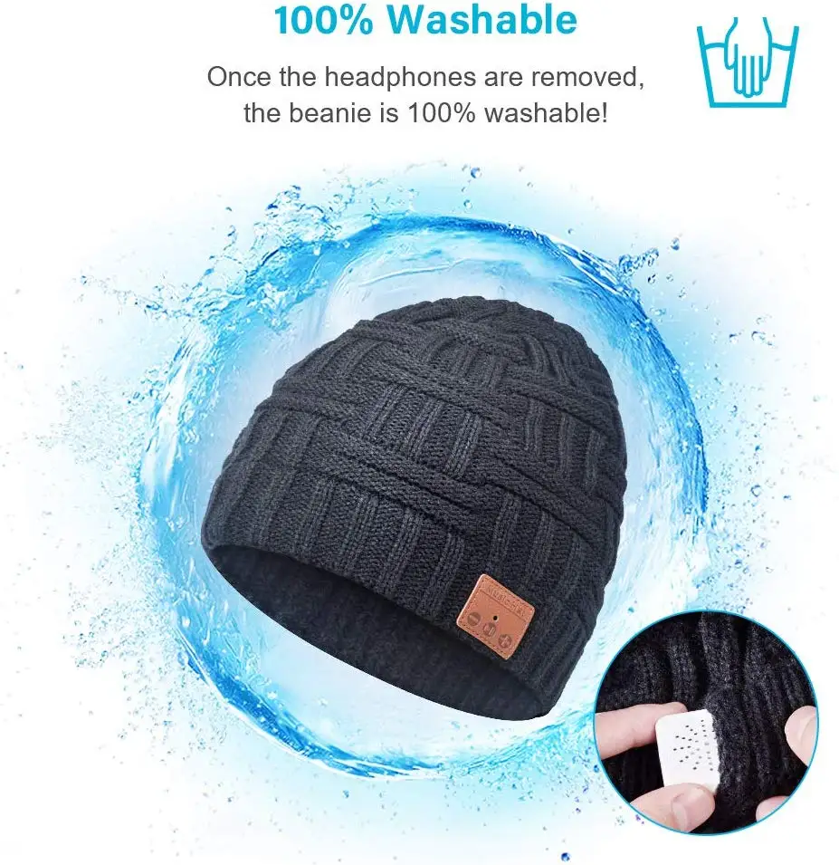 Wireless bluetooth hat Earphone Hat Unisex Winter Outdoor Sport Knitted Hat Stereo Magic Music Headband Cap Headphone