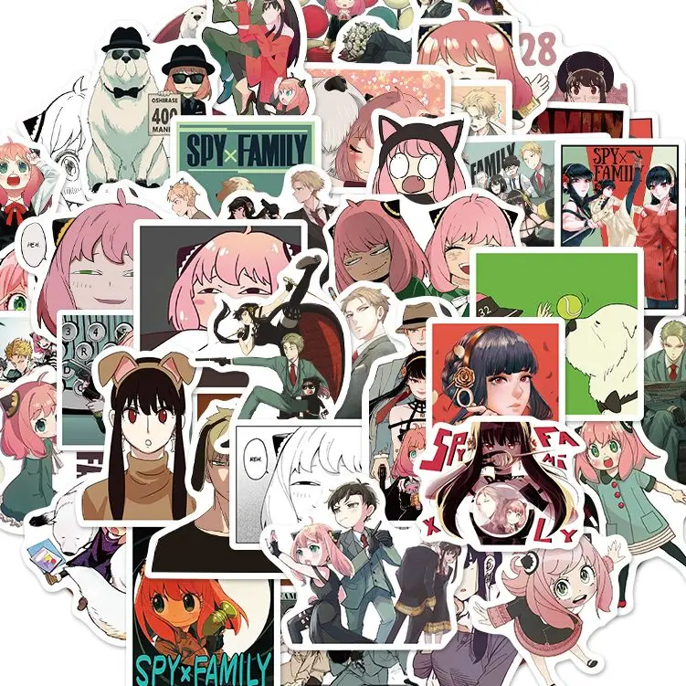 NEW!10/50pcs Japanese Anime SPY×FAMILY Stickers For Laptop Matte Decals Car Skateboard Graffiti