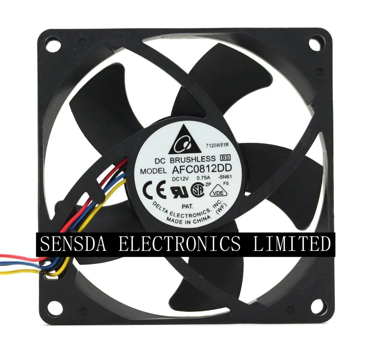 

1pcs pwm fan For delta AFC0812DD DC12V 0.75A 8020 8CM 80mm 80x80x20mm 4Pin 4Wire high-speed Cooling Fan