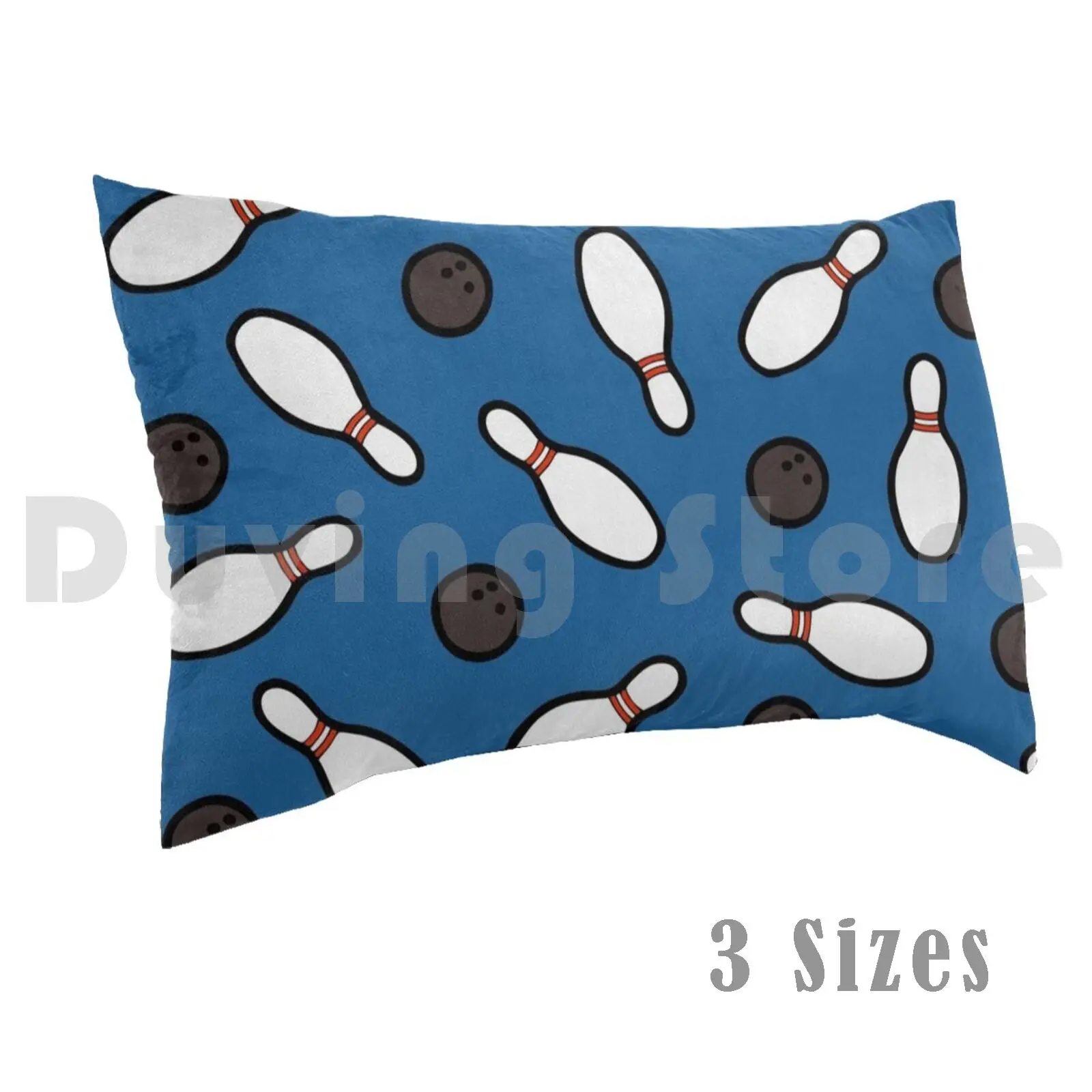 Bowling For Pins Pattern Pillow Case Printed 50x75 Bowling Ten Pin Pins Bowl Bowls Ball Balls Fifties Pattern