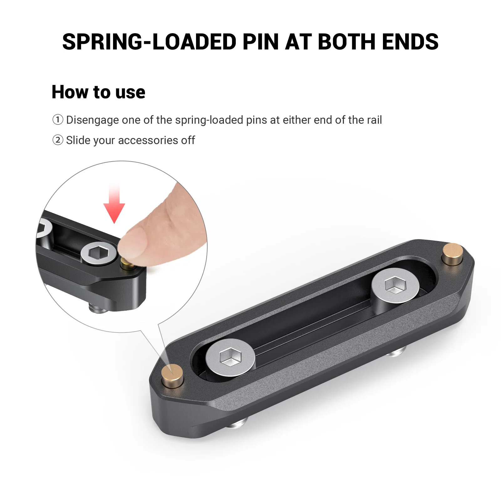 SmallRig Quick Release Safety Nato Rail 70mm Long with Spring Loaded Pins for RED Epic / Scarlet/ Blackmagic Camera-1195