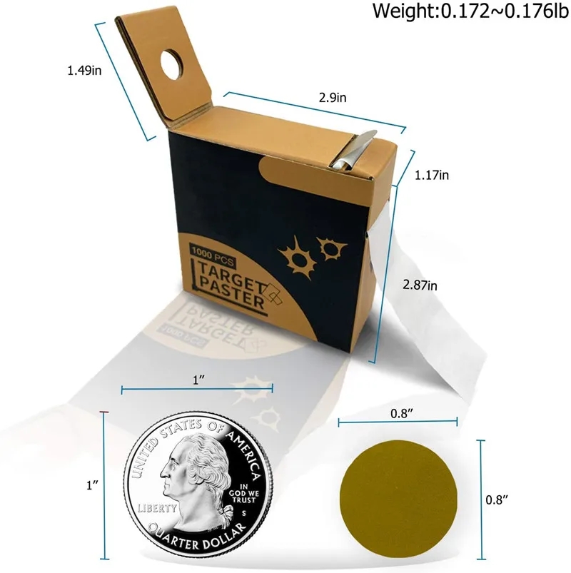Adesivo bersaglio circolare permanente. Adesivi per bersagli da tiro rotondi staccabili Adesivi per bersagli da tiro 1000/scatola (1 confezioni)
