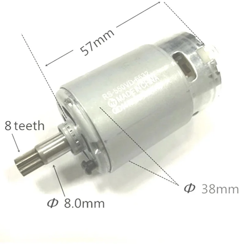 DC 12V 8 teeth Motor RS-550 For BOSCH Uneo cordless rotary hammer drill spare parts