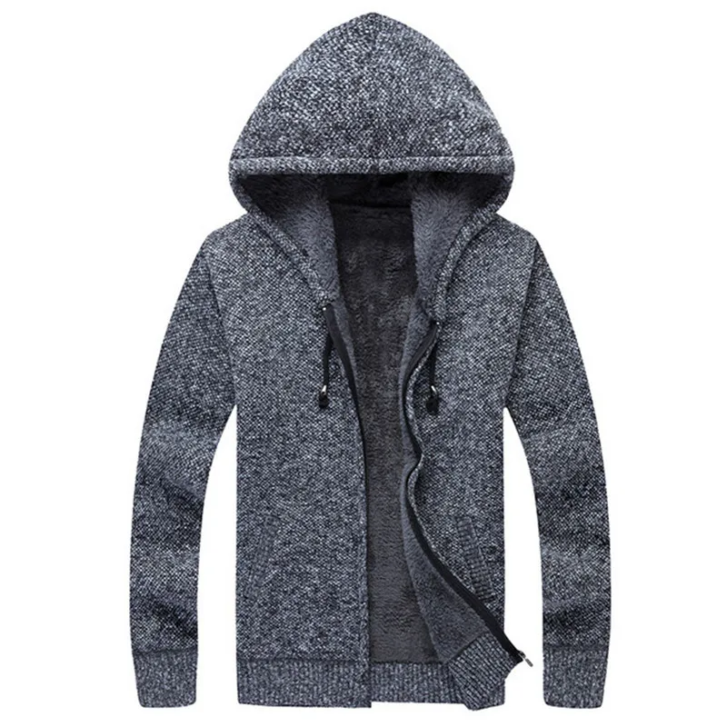 الشتاء الرجال Sweatercoat مقنعين سترة متماسكة معطف الرجال الصوف محبوك سترة جاكيتات عادية الصلبة سترة سترة رجل الملابس
