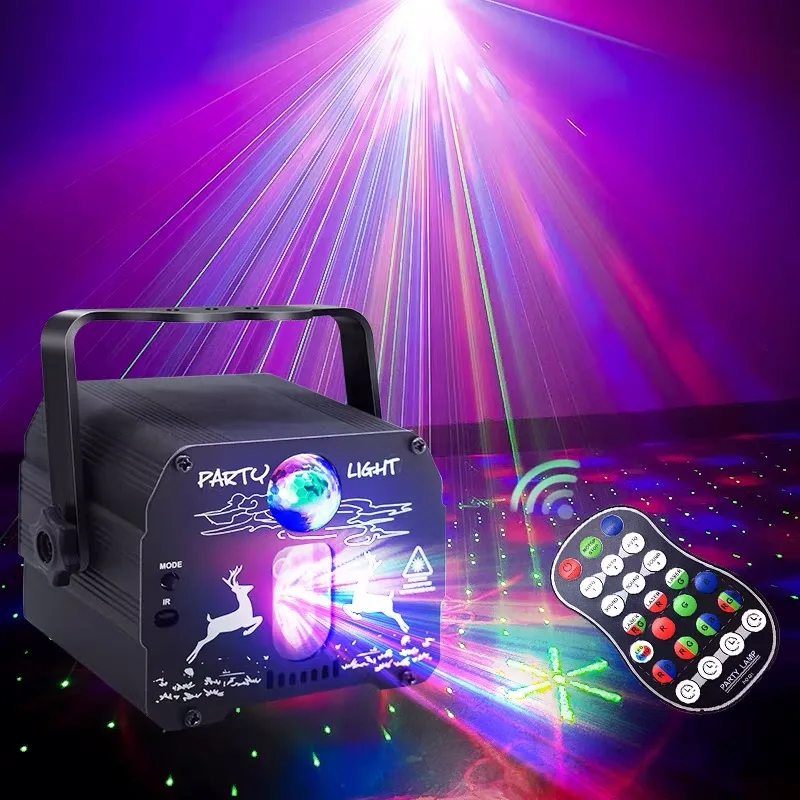 120 lighting effects Laser Projection lamp DJ Disco Lights Party Stage Light Effect Voice Control Projector Strobe Lamp for Home