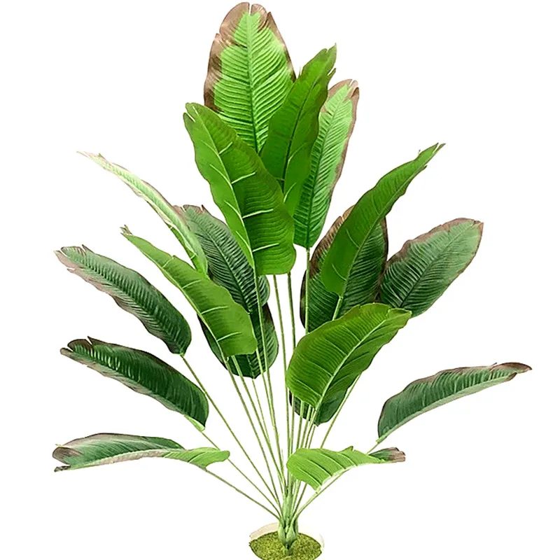 70CM 18 Leaf Artificial Banana Tree Green Fake Plants Tropical Plastic Banyan Large Indoor Palm Hotel Wedding Office Home Decor