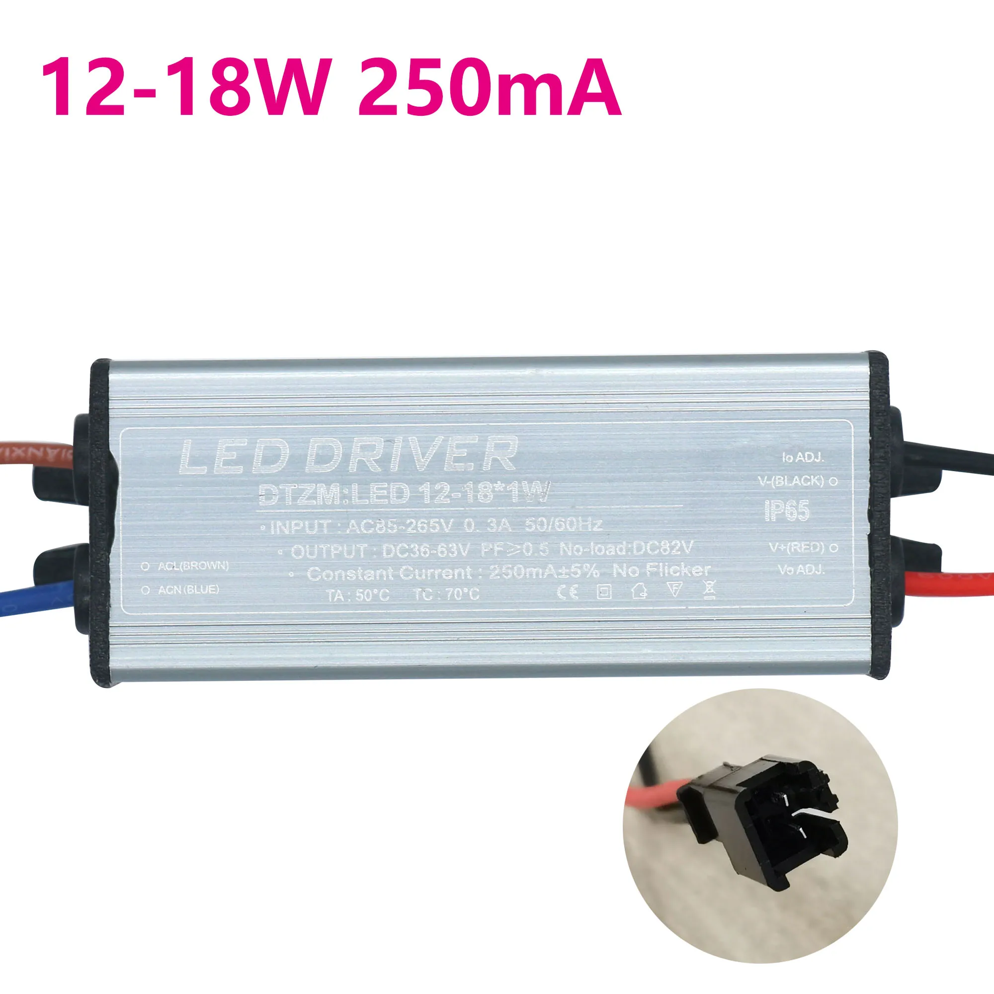 Imagem -02 - Motorista Impermeável do Diodo Emissor de Luz 2536w 1825w 12-25w 812w 47w 1-3w Ac85-265v Tensão Atual Constante da Fonte de Alimentação 250ma para Lâmpadas