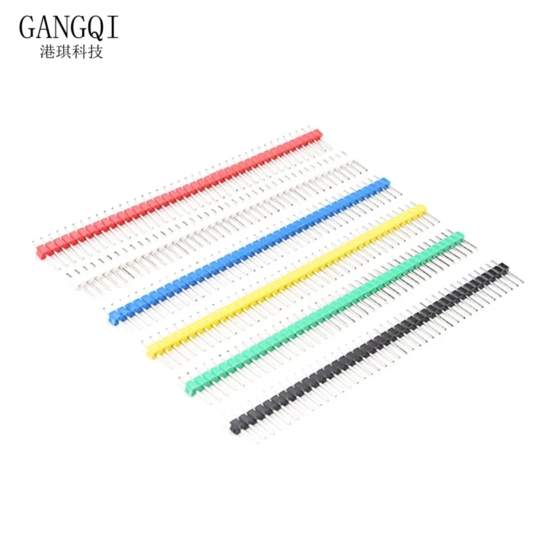 10PCS Rood Blauw Geel Wit Groen Breekbare Pin Header 2.54mm Enkele Dubbele Rij Mannelijke Header Connector Kit PCB strip voor Arduino