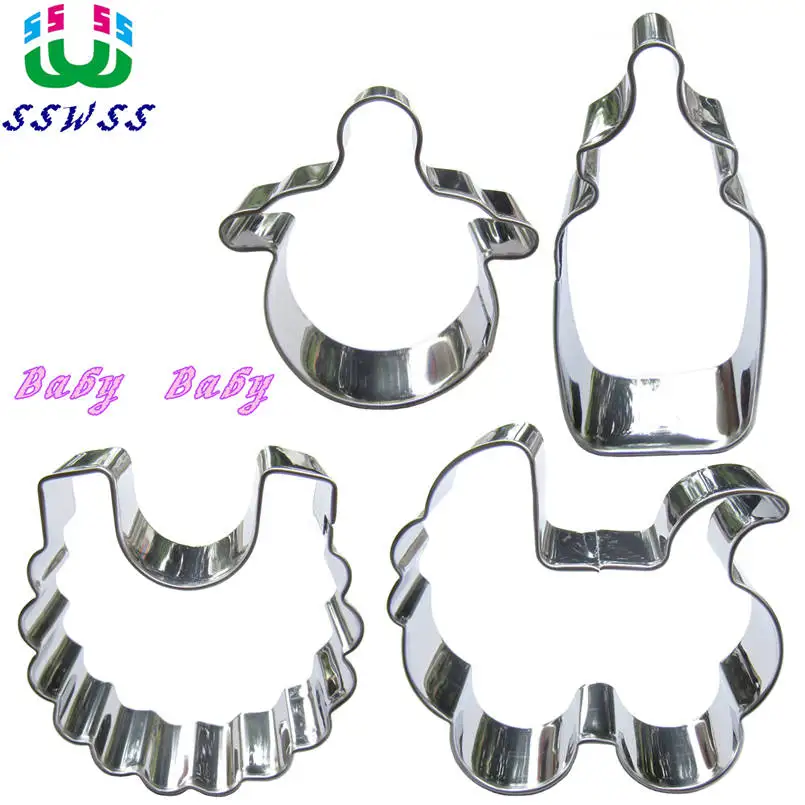 Pacifier,Bottle,Bib,Baby Carriage Shape Cake Decorating Tools,Baby Series Cookie stainless steel Baking Molds,Direct Selling