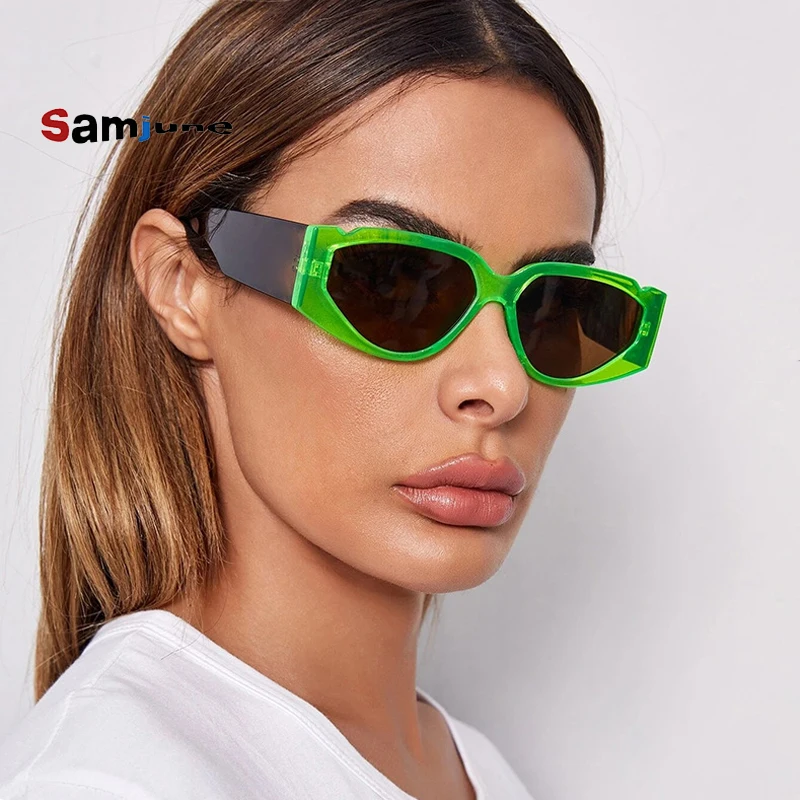 Samjune Candy Vintage Rectangle Sunglasses Women Brand Designer Small Frame Sun Glasses Retro Black Eyewear